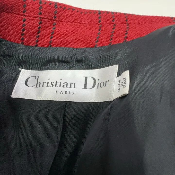 Dior Dior Red Plaid Classic Oversized Blazer 0079 Size US S / EU 44-46 / 1 - 6 Thumbnail