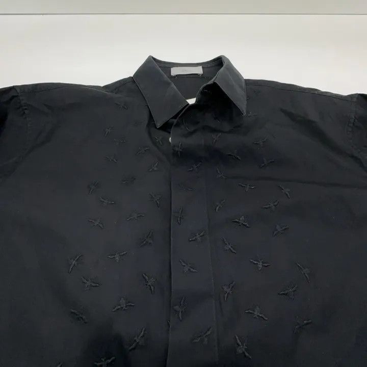 Dior Dior Classic Black Embroidered Long Sleeve Shirt 0079 Size US M / EU 48-50 / 2 - 8 Thumbnail