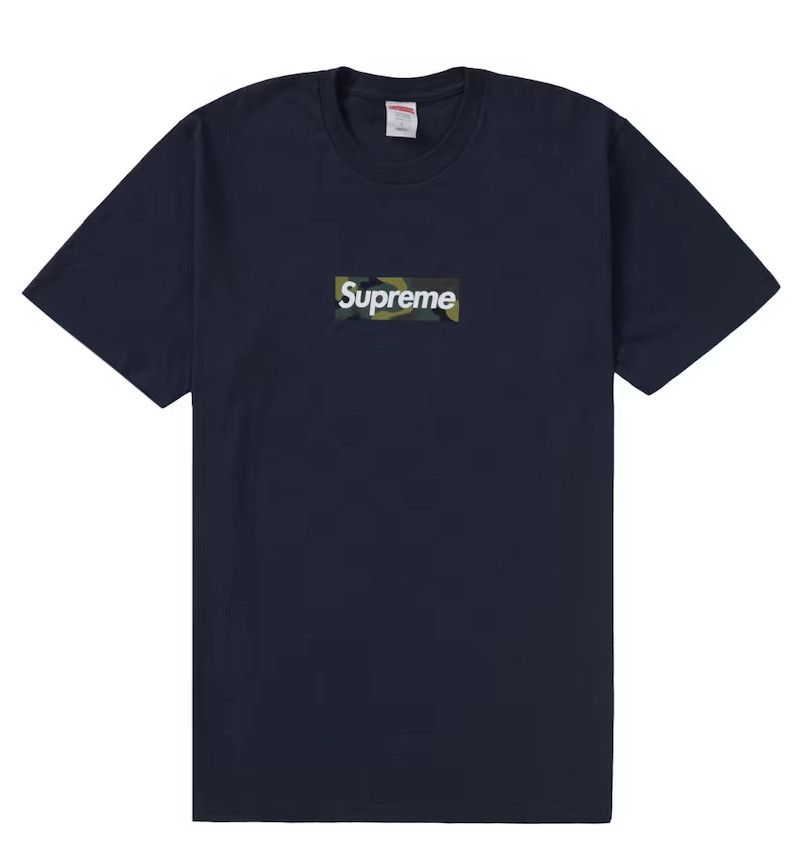 Supreme × Vintage Late 90s Single Stitch Supreme Box Logo Navy Tee