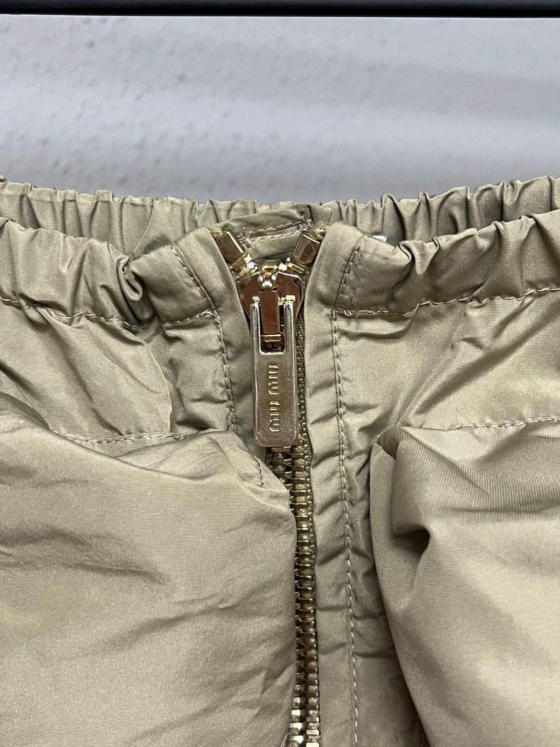 Miu Miu Miumiu Khaki Nylon Waistband Skirt Size 40" / US 18 - 4 Thumbnail