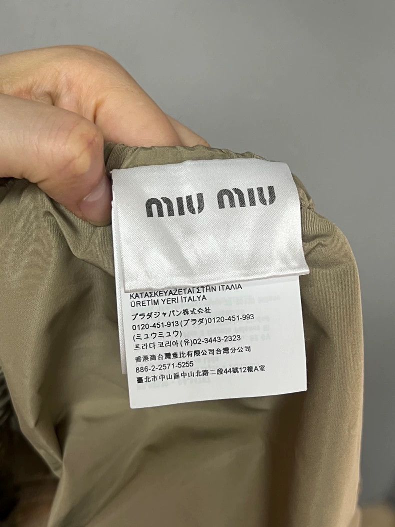 Miu Miu Miumiu Khaki Nylon Waistband Skirt Size 40" / US 18 - 5 Thumbnail