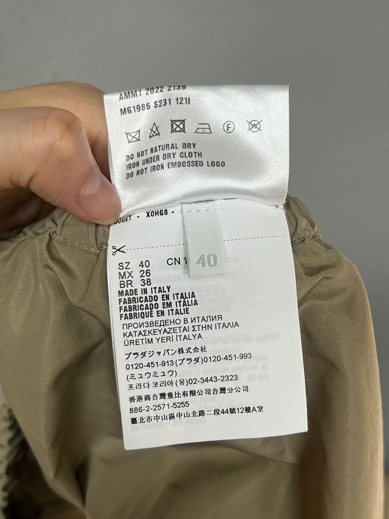 Miu Miu Miumiu Khaki Nylon Waistband Skirt Size 40" / US 18 - 6 Thumbnail