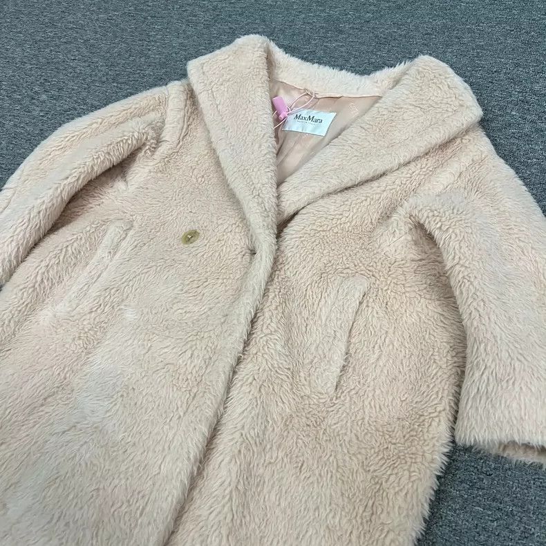 Max Mara Maxmara Pink Teddy Bear Fur Coat Size XS / US 0-2 / IT 36-38 - 4 Thumbnail