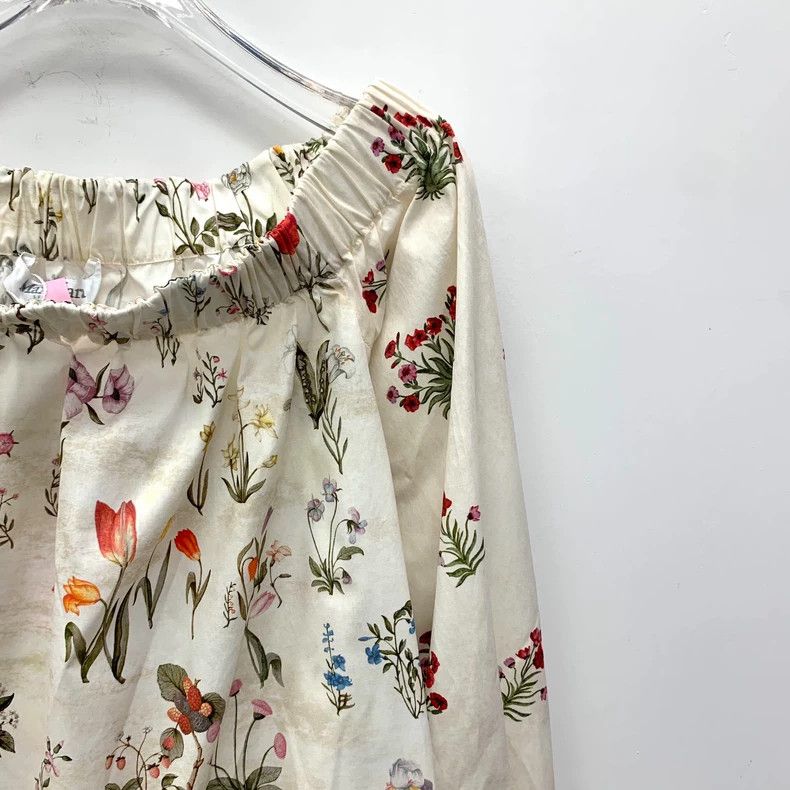 Max Mara Maxmara Floral Print Off-Shoulder Long Sleeve Top Size XS / US 0-2 / IT 36-38 - 3 Thumbnail