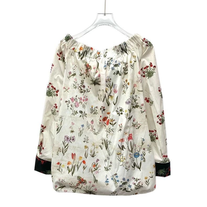 Max Mara Maxmara Floral Print Off-Shoulder Long Sleeve Top Size XS / US 0-2 / IT 36-38 - 2 Thumbnail