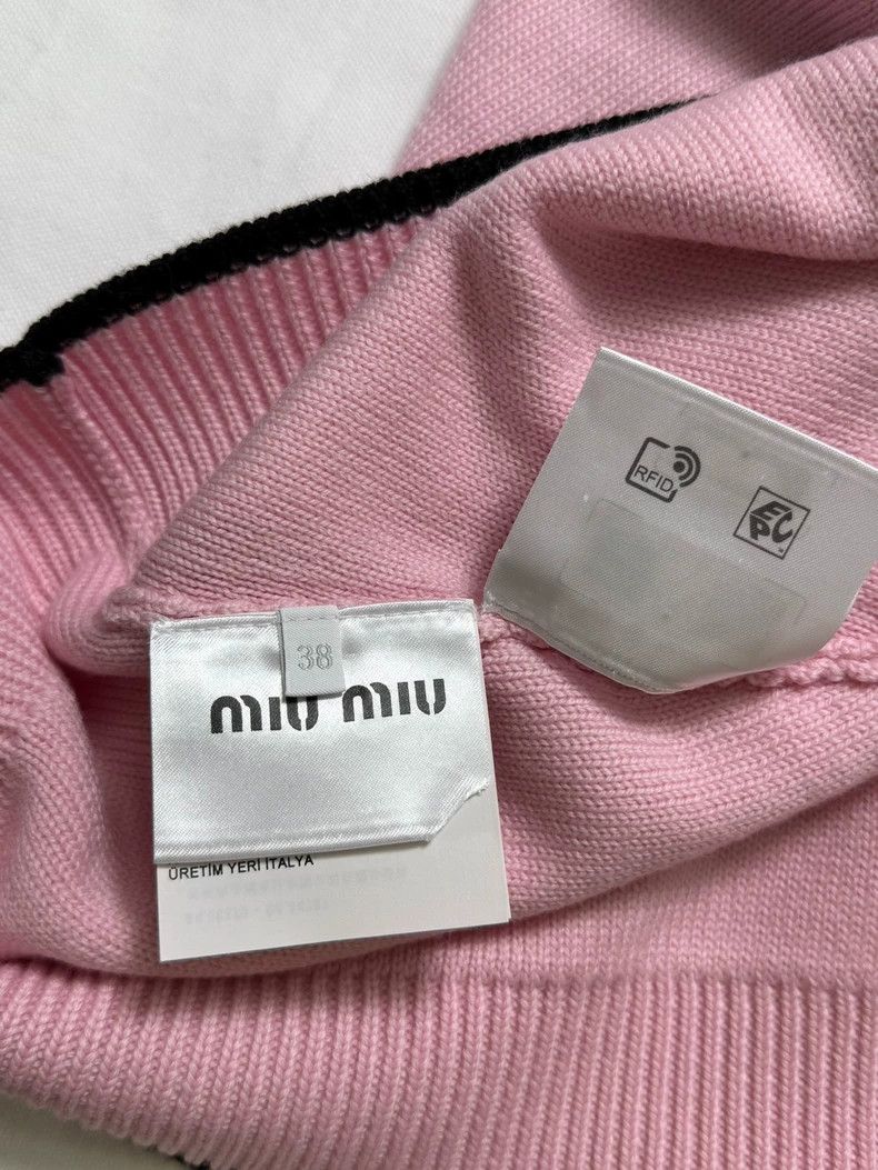 Miu Miu MiuMiu Pink Logo Knit Wool Skirt Size 38" / US 16 / IT 52 - 4 Thumbnail