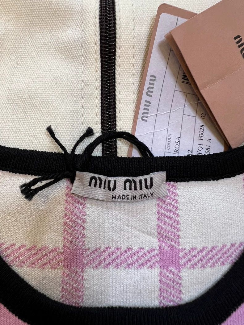 Miu Miu MiuMiu Pink Checkered Sleeveless Top Size S / US 4 / IT 40 - 3 Thumbnail