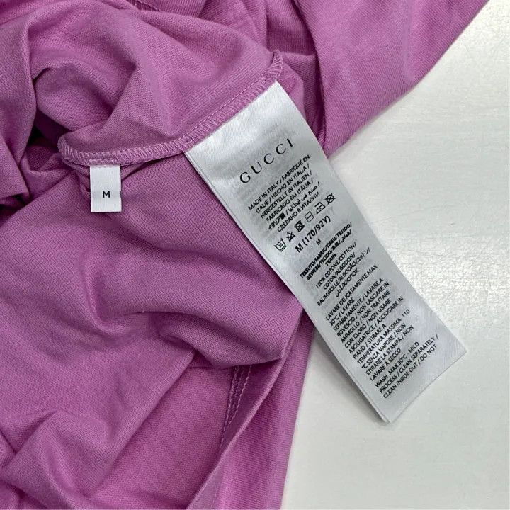 Gucci Gucci Logo Round Neck Pink T-Shirt Size M / US 6-8 / IT 42-44 - 3 Thumbnail