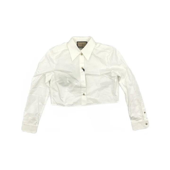 Gucci Gucci Love Parade White Cropped Long Sleeve Shirt Size L / US 10 / IT 46 - 2 Thumbnail