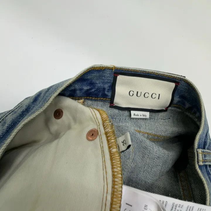 Gucci Gucci Distressed Blue High-Waisted Jeans Size 25" / US 0 / IT 36 - 5 Thumbnail