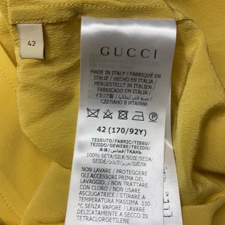 Gucci Gucci Yellow Long Sleeve Button-Up Shirt Size L / US 10 / IT 46 - 6 Thumbnail