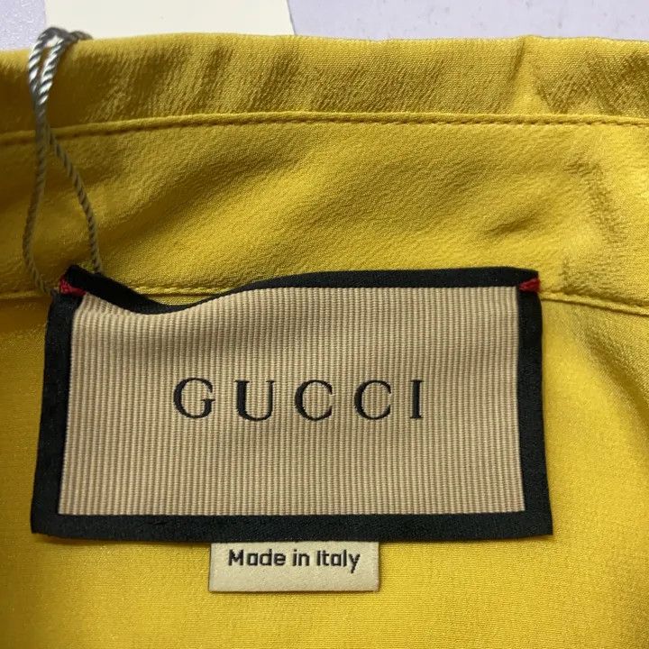 Gucci Gucci Yellow Long Sleeve Button-Up Shirt Size L / US 10 / IT 46 - 4 Thumbnail