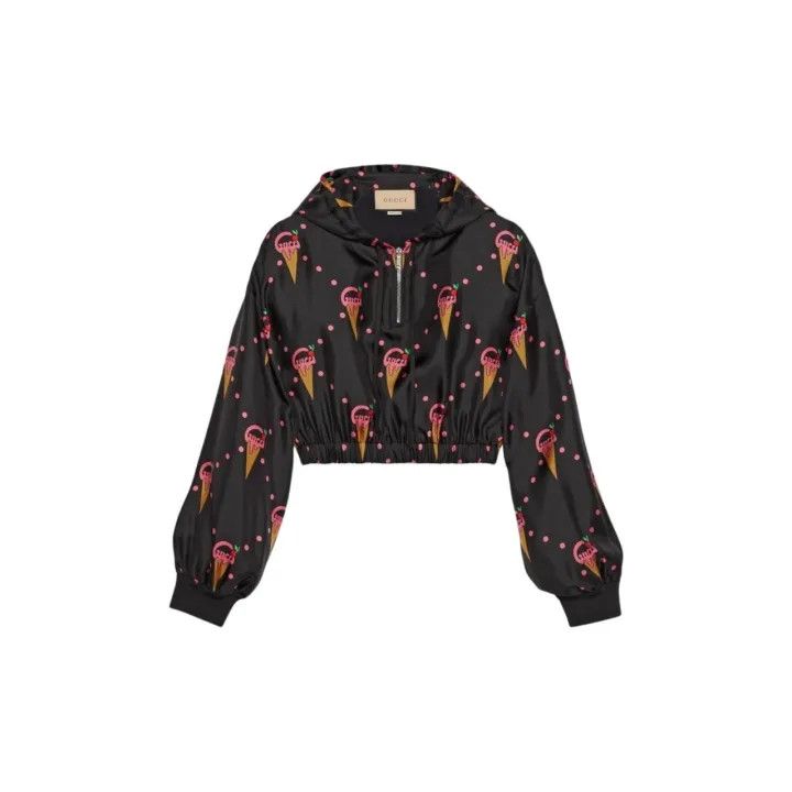 Gucci Gucci Ice Cream Print Cropped Jacket Size M / US 6-8 / IT 42-44 - 2 Thumbnail