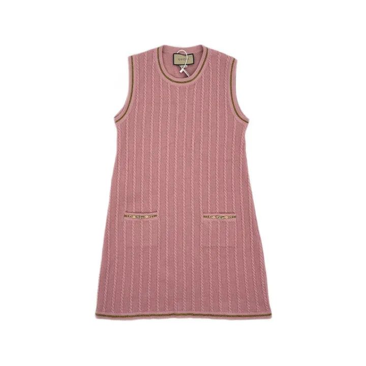 Gucci Gucci Pink A-line Dress with Double G Chain Size S / US 4 / IT 40 - 2 Thumbnail