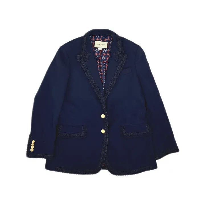 Gucci Gucci FW19 Navy Blazer with Single Button Size L / US 10 / IT 46 - 2 Thumbnail