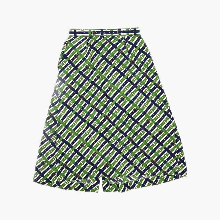 Gucci Gucci Green Patterned Silk Long Skirt Size M / US 6-8 / IT 42-44 - 3 Thumbnail