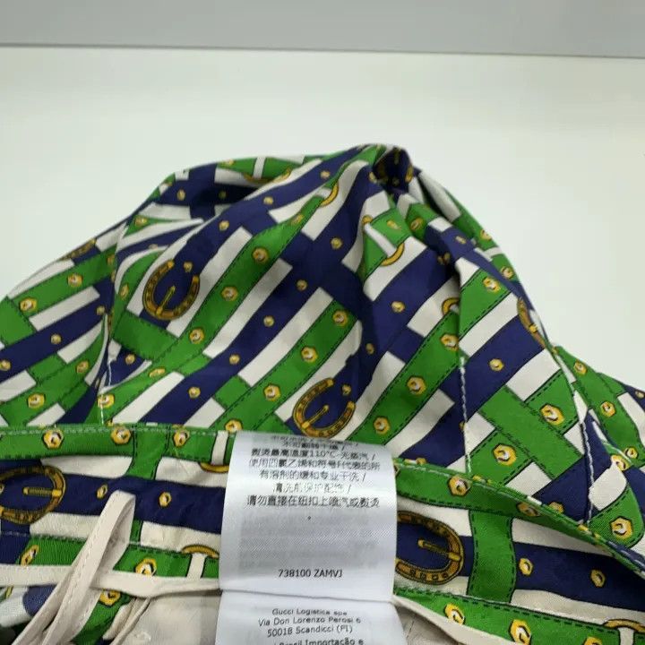 Gucci Gucci Green Patterned Silk Long Skirt Size M / US 6-8 / IT 42-44 - 6 Thumbnail