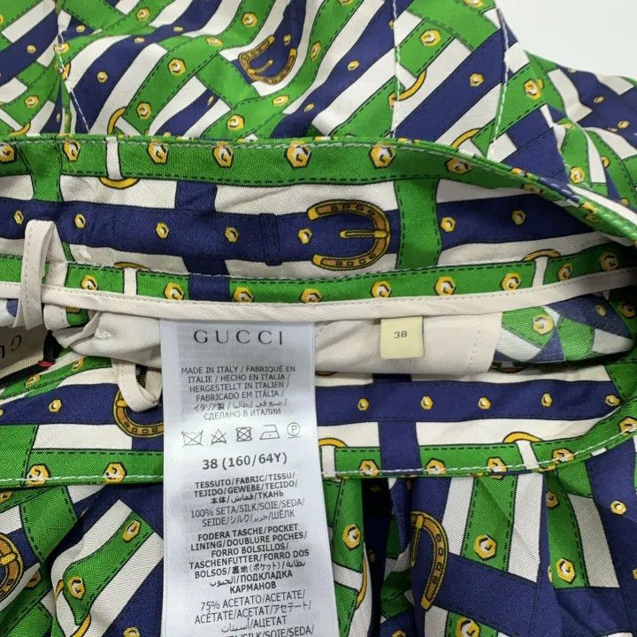 Gucci Gucci Green Patterned Silk Long Skirt Size M / US 6-8 / IT 42-44 - 5 Thumbnail