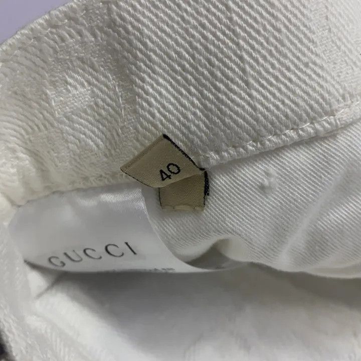 Gucci GUCCI White GG Jacquard Denim Skirt Size 40" / US 18 - 5 Thumbnail