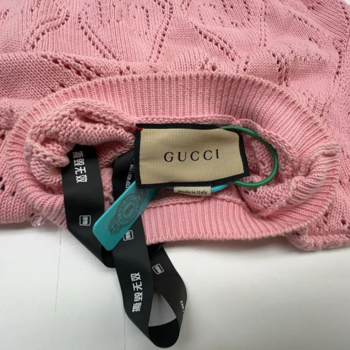 Gucci Gucci Pink Short Sleeve Knitted Top Size L / US 10 / IT 46 - 6 Thumbnail