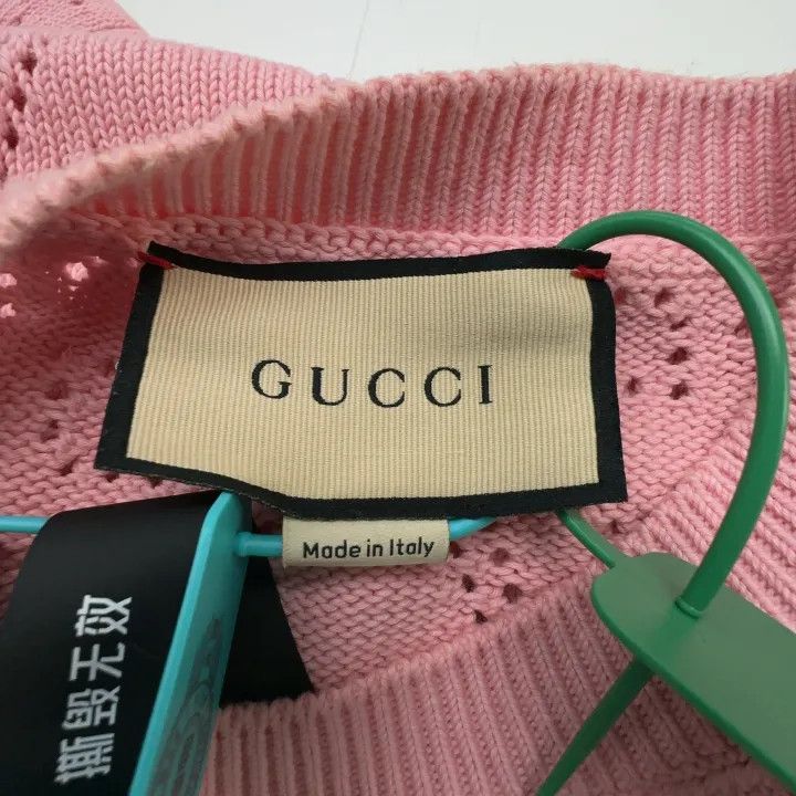 Gucci Gucci Pink Short Sleeve Knitted Top Size L / US 10 / IT 46 - 2 Thumbnail