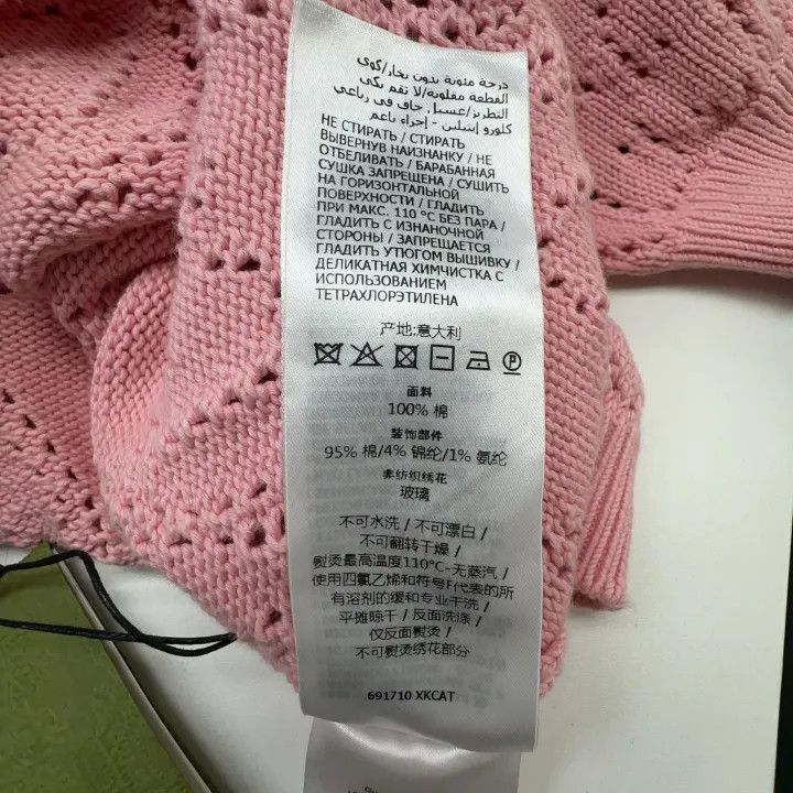 Gucci Gucci Pink Short Sleeve Knitted Top Size L / US 10 / IT 46 - 3 Thumbnail
