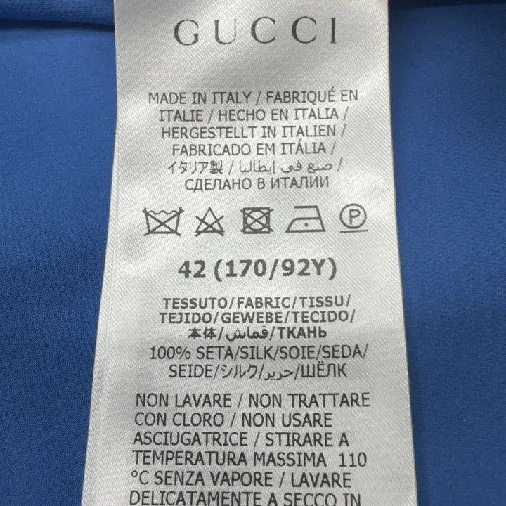 Gucci Gucci Blue Long Sleeve High Neck Shirt Size M / US 6-8 / IT 42-44 - 6 Thumbnail