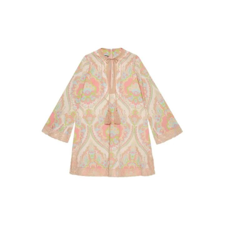 Gucci Gucci SS22 Silk Printed Long Sleeve Dress Size M / US 6-8 / IT 42-44 - 2 Thumbnail