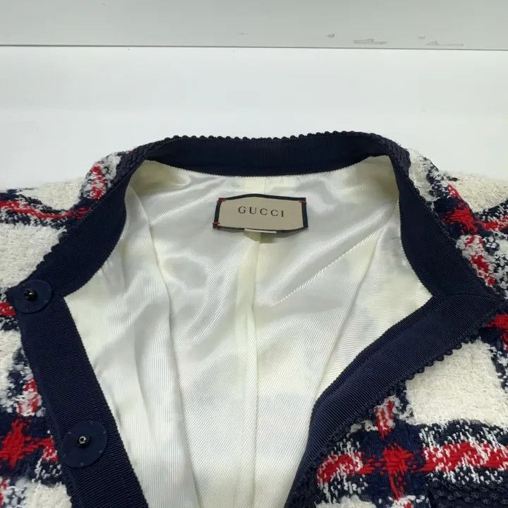 Gucci Gucci Plaid Tweed Button-Up Jacket for Women Size S / US 4 / IT 40 - 7 Thumbnail