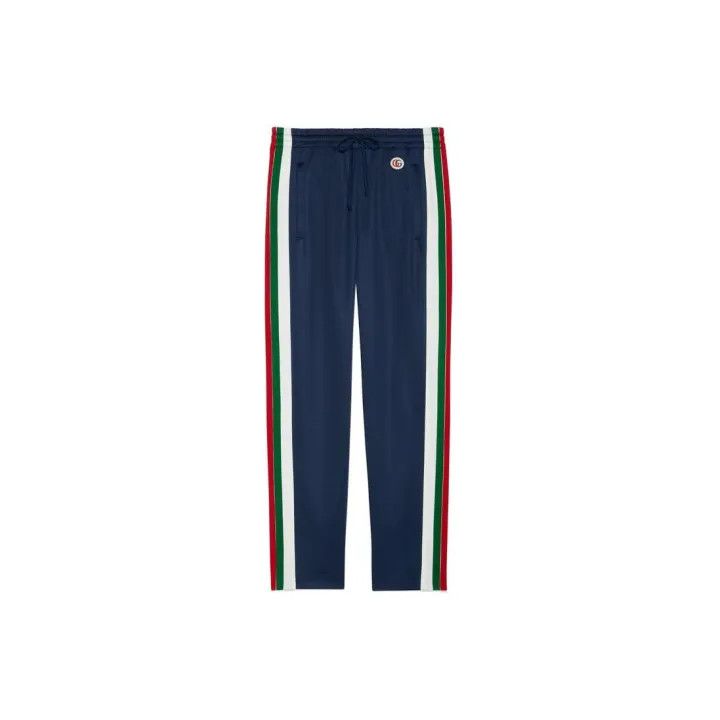 Gucci Gucci SS22 Blue Striped Knit Track Pants Size 22" - 2 Thumbnail