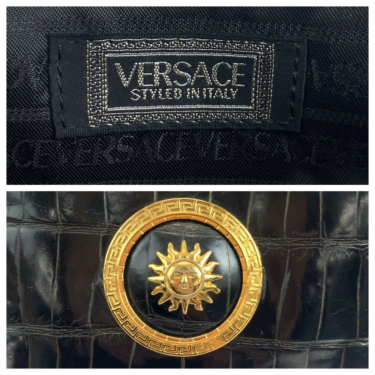 Versace Versace Versace Sunburst Embossed Leather Clutch Bag Leather Clutch Bag DUTY FREE for USA Size ONE SIZE - 4 Thumbnail