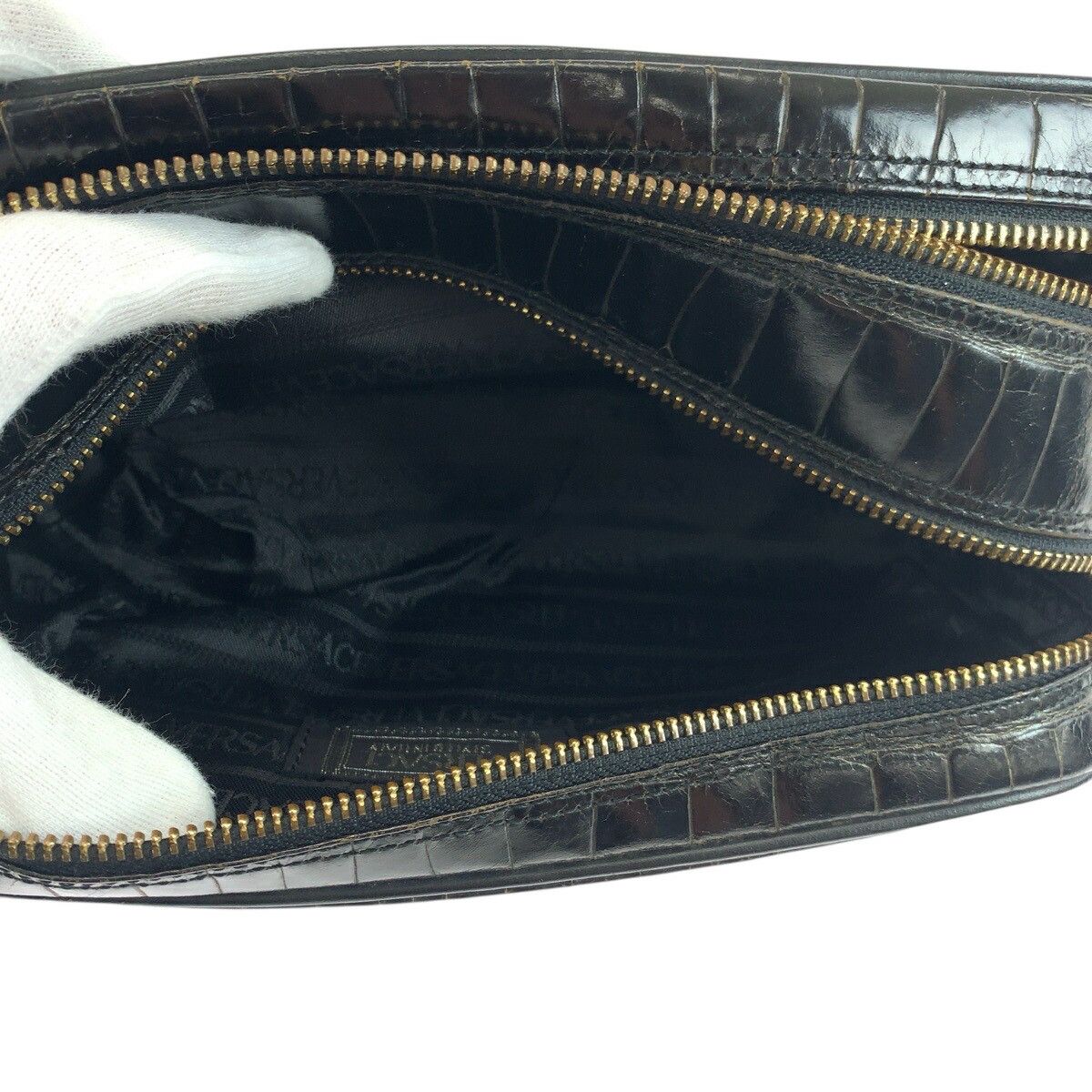 Versace Versace Versace Sunburst Embossed Leather Clutch Bag Leather Clutch Bag DUTY FREE for USA Size ONE SIZE - 9 Thumbnail