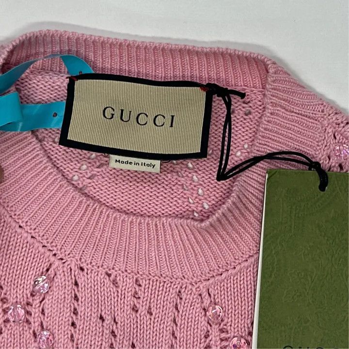 Gucci Gucci Pink Short Sleeve Knit Sweater Size M / US 6-8 / IT 42-44 - 4 Thumbnail