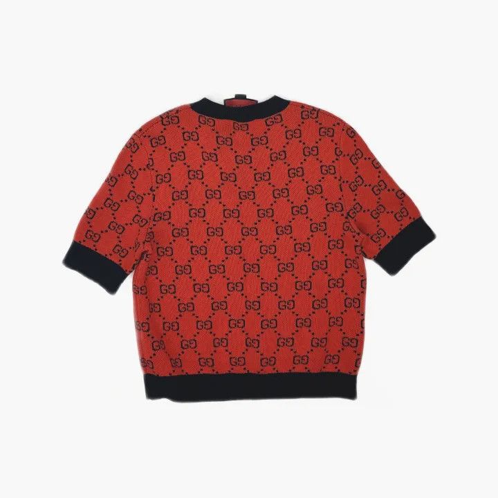 Gucci Gucci Red Logo Knit Pullover Sweater Size L / US 10 / IT 46 - 3 Thumbnail