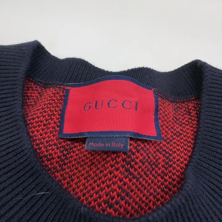 Gucci Gucci Red Logo Knit Pullover Sweater Size L / US 10 / IT 46 - 4 Thumbnail
