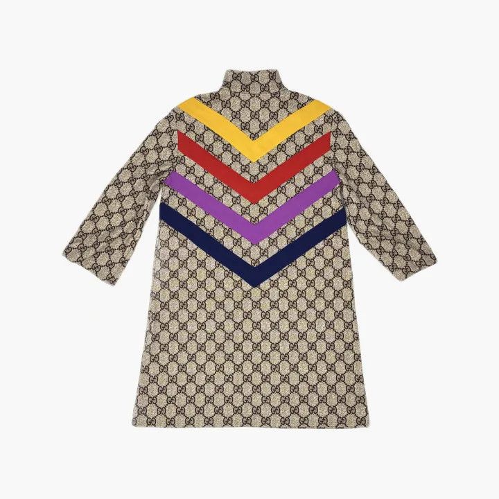 Gucci Gucci Beige Printed Long Sleeve Dress for Women Size M / US 6-8 / IT 42-44 - 3 Thumbnail