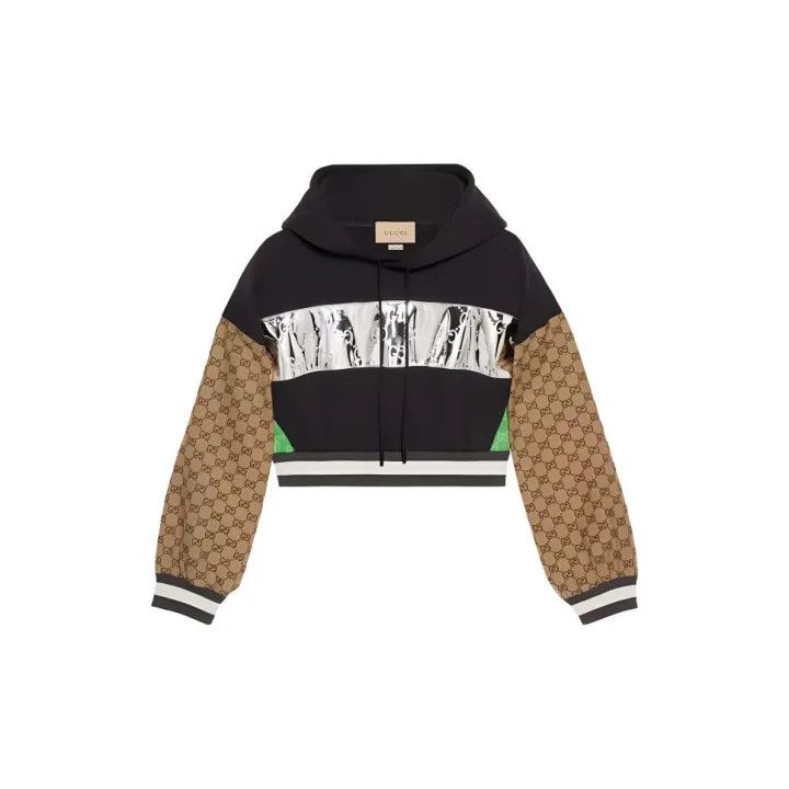 Gucci GUCCI Colorblock Cropped Hoodie for Women Size XS / US 0-2 / IT 36-38 - 2 Thumbnail