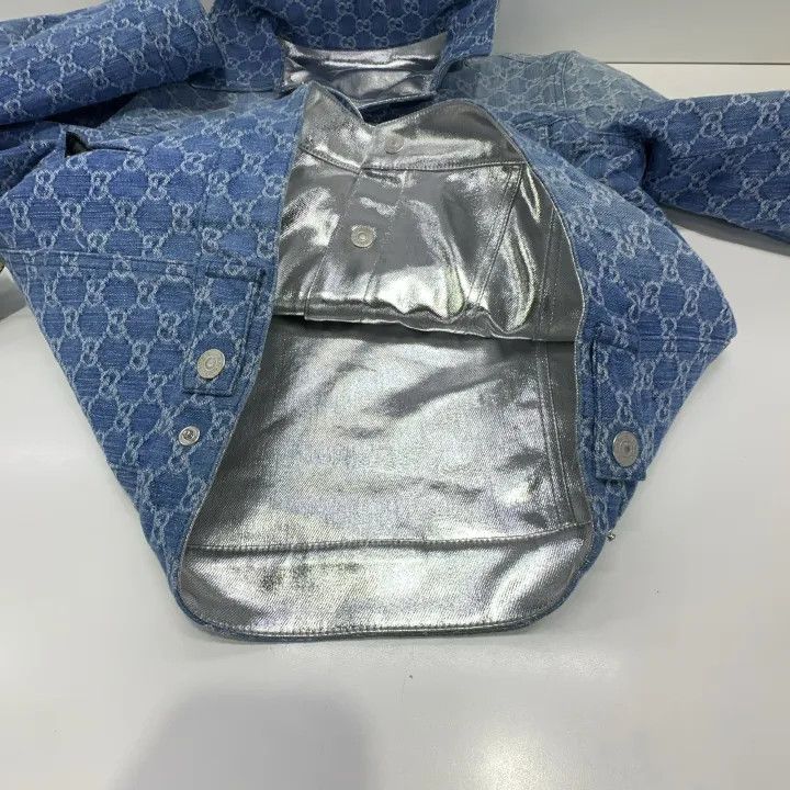 Gucci Gucci Metallic Denim Jacket for Women Size M / US 6-8 / IT 42-44 - 11 Thumbnail