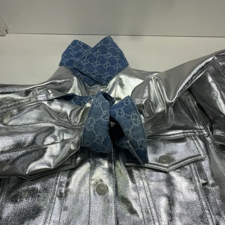 Gucci Gucci Metallic Denim Jacket for Women Size M / US 6-8 / IT 42-44 - 9 Thumbnail