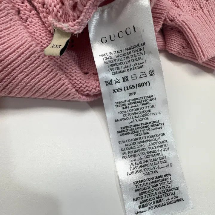 Gucci Gucci SS22 Pink Knit Short Sleeve Sweater Size XXS / US 00 / IT 34 - 3 Thumbnail