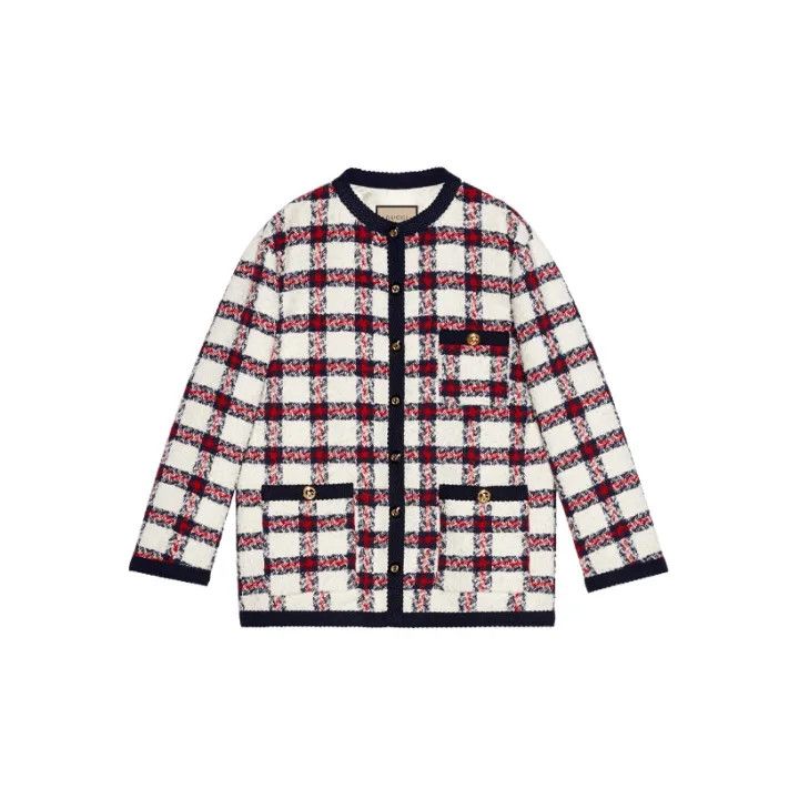 Gucci Gucci Plaid Tweed Button-Up Cardigan for Women Size S / US 4 / IT 40 - 2 Thumbnail