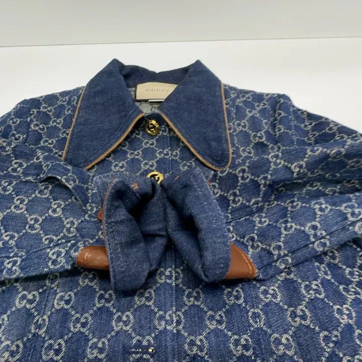 Gucci Gucci Organic Denim Jacket for Women Size L / US 10 / IT 46 - 11 Thumbnail