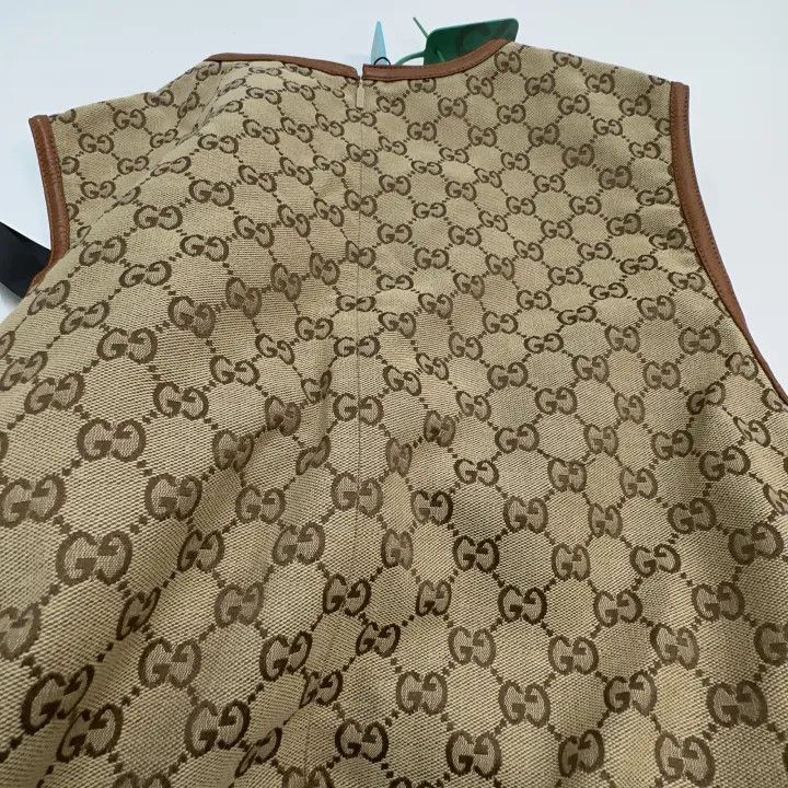 Gucci Gucci Brown Sleeveless Dress with Logo Pattern Size L / US 10 / IT 46 - 6 Thumbnail
