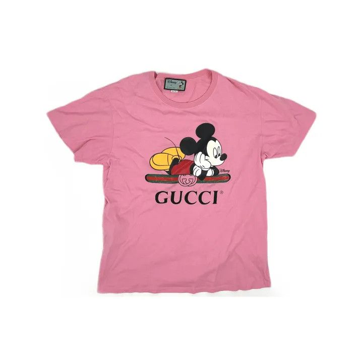Gucci GUCCI x Disney Mickey Print Pink T-Shirt Size L / US 10 / IT 46 - 2 Thumbnail