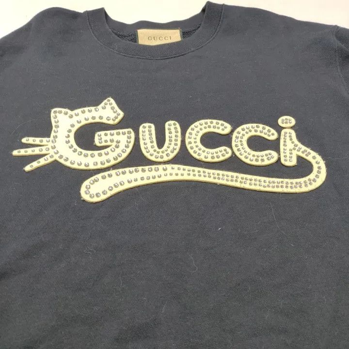 Gucci Cat Logo Crewneck Sweatshirt