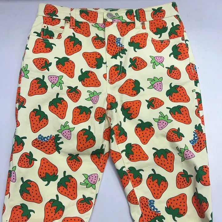 Gucci Gucci Strawberry Print Casual Pants for Women Size 26" / US 2 / IT 38 - 8 Thumbnail