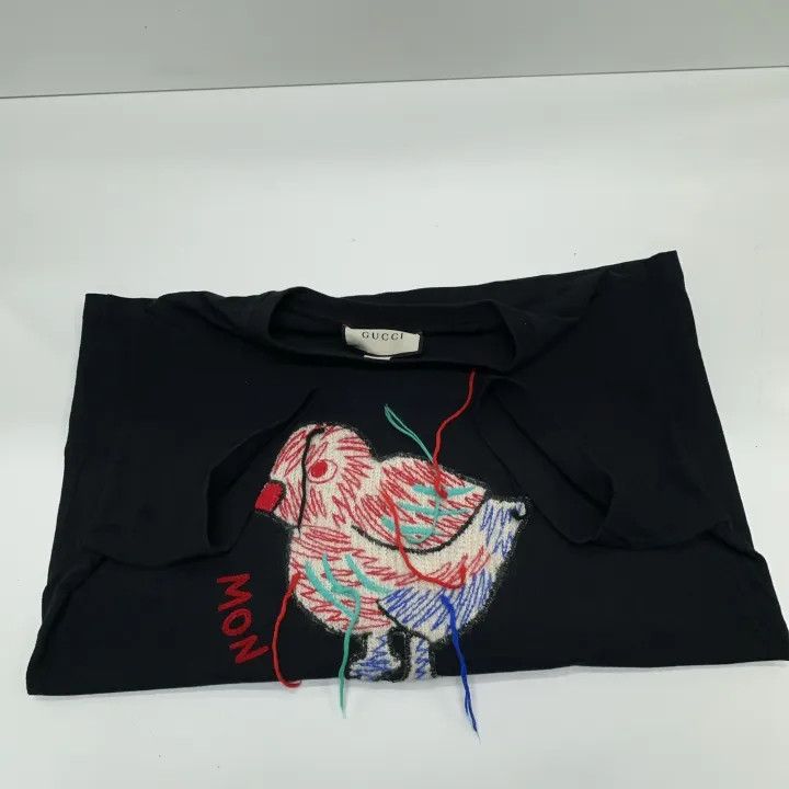 Gucci GUCCI Black Short-Sleeve Embroidered T-Shirt Size M / US 6-8 / IT 42-44 - 8 Thumbnail