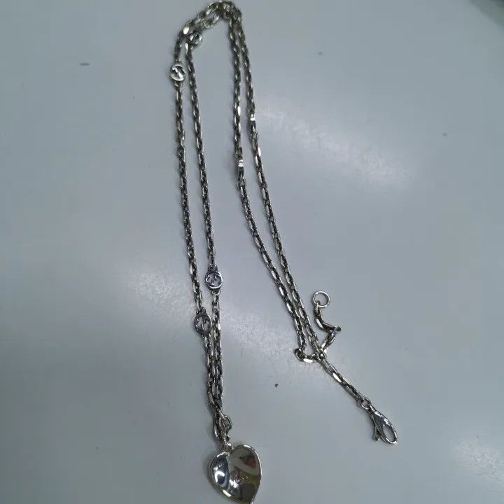 Gucci Gucci Double G Enamel Heart Necklace Size ONE SIZE - 2 Thumbnail