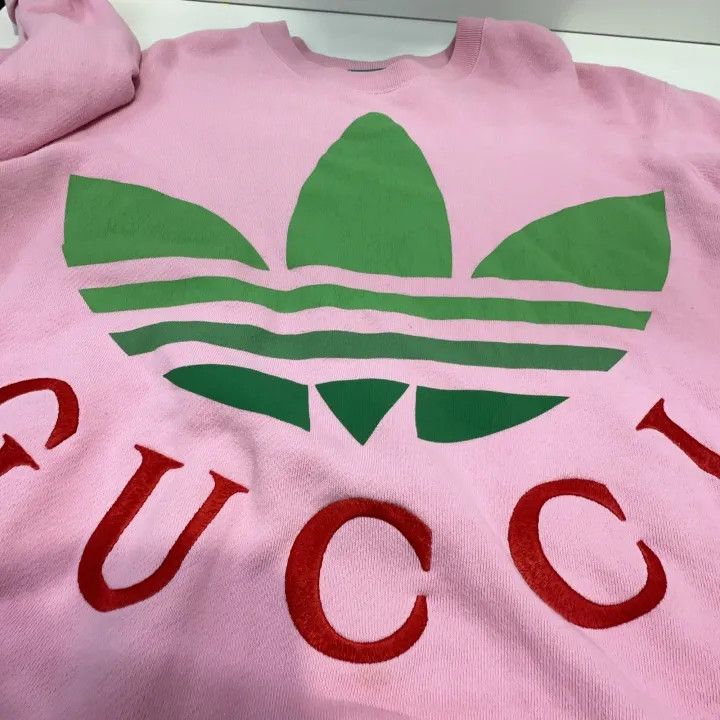 Gucci Gucci x Adidas Pink Logo Sweatshirt Size XXS / US 00 / IT 34 - 8 Thumbnail