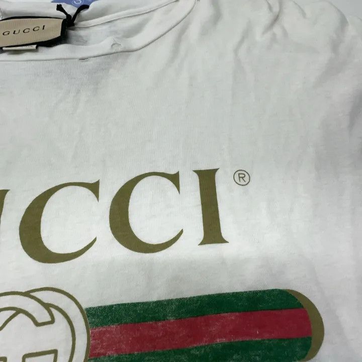 Gucci Gucci Logo Print Short Sleeve T-Shirt for Women Size S / US 4 / IT 40 - 8 Thumbnail